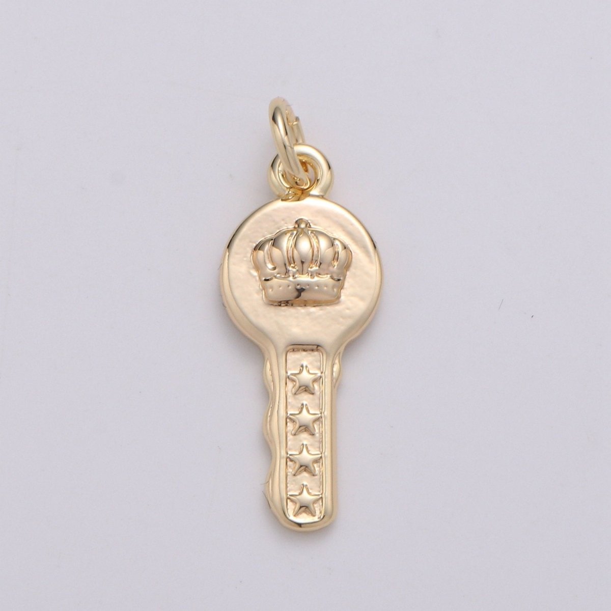 18k Gold Filled Key Pendant Charm, Dainty Crown Key Pendant Charm, Gold Filled Key of Heaven Pendant, For DIY Jewelry Making Supply D-742 - DLUXCA
