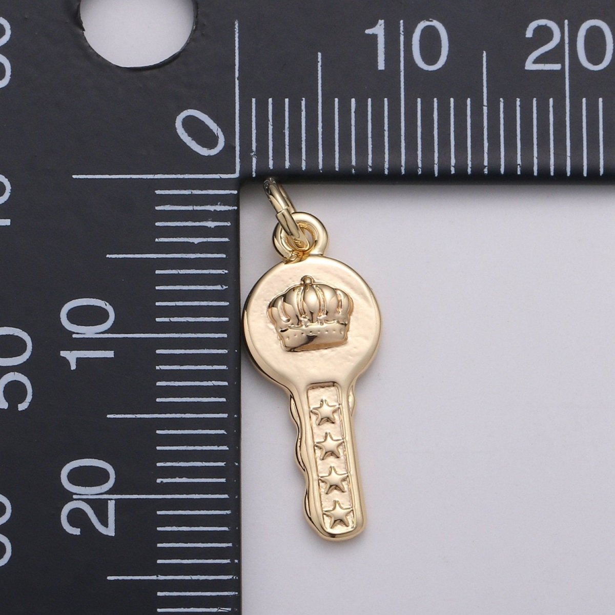 18k Gold Filled Key Pendant Charm, Dainty Crown Key Pendant Charm, Gold Filled Key of Heaven Pendant, For DIY Jewelry Making Supply D-742 - DLUXCA