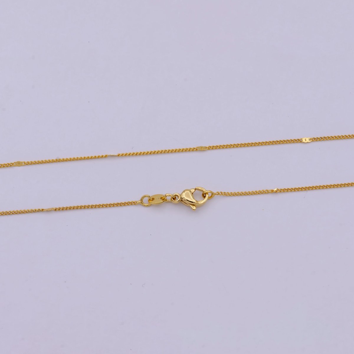 18k Gold Filled Layering Necklace - Simple Chain Necklace - Curb Chain Necklace - Minimalist Jewelry | WA-539 Clearance Pricing - DLUXCA