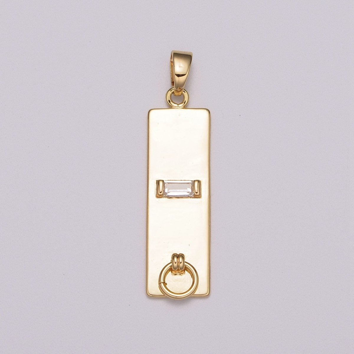 18k Gold Filled Long Rectangle Pendant Minimalist Geometry Jewelry Supply Component N-1408 - DLUXCA