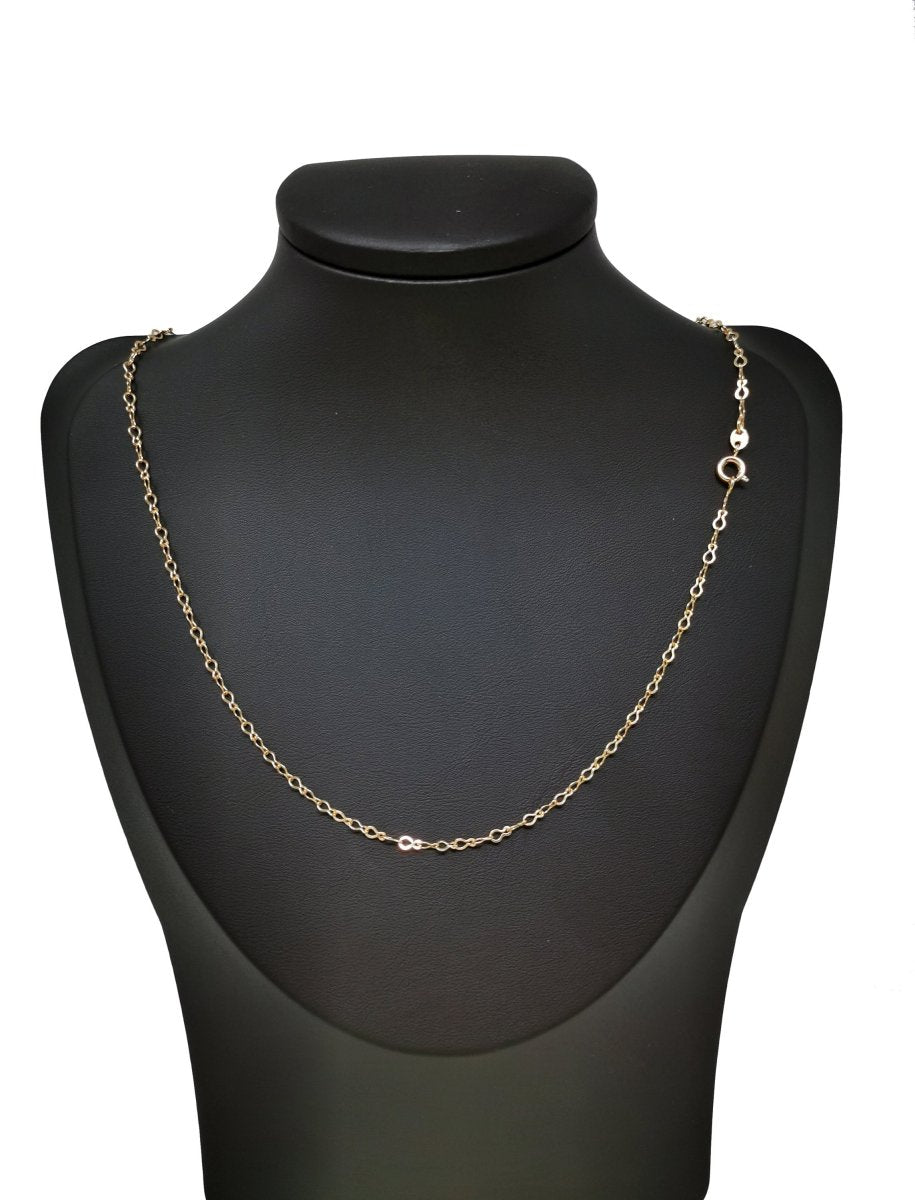 18k Gold Filled Necklace Cable Chain Gold Necklace Gift for her Gold Chain Link Necklace Gold, 18" Figure Eight Necklace w/ Spring Ring | CN-719 Clearance Pricing - DLUXCA