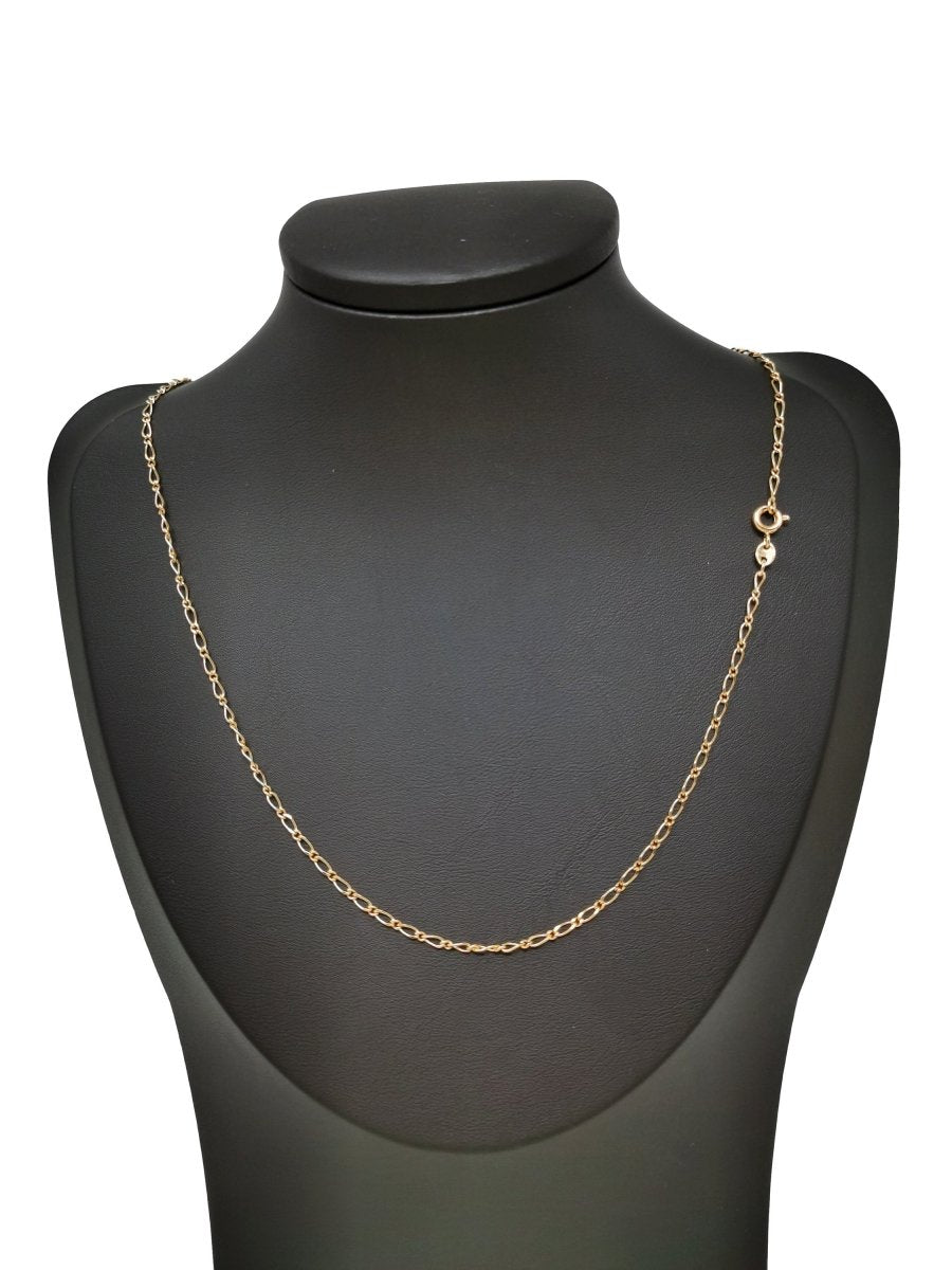 18k Gold Filled Necklace Cable Chain Link Gold Necklace Gift for her Gold Chain Link Necklace Gold 17.7" Gold Figure Eight Style Necklace | CN-715 Clearance Pricing - DLUXCA