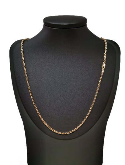 18K Gold Filled Necklace - Cable Necklace - Dainty Gold Cable Chain Layering Necklace 2.5mm 19.6 inch w/ Lobster Clasp | CN-733 Clearance Pricing - DLUXCA