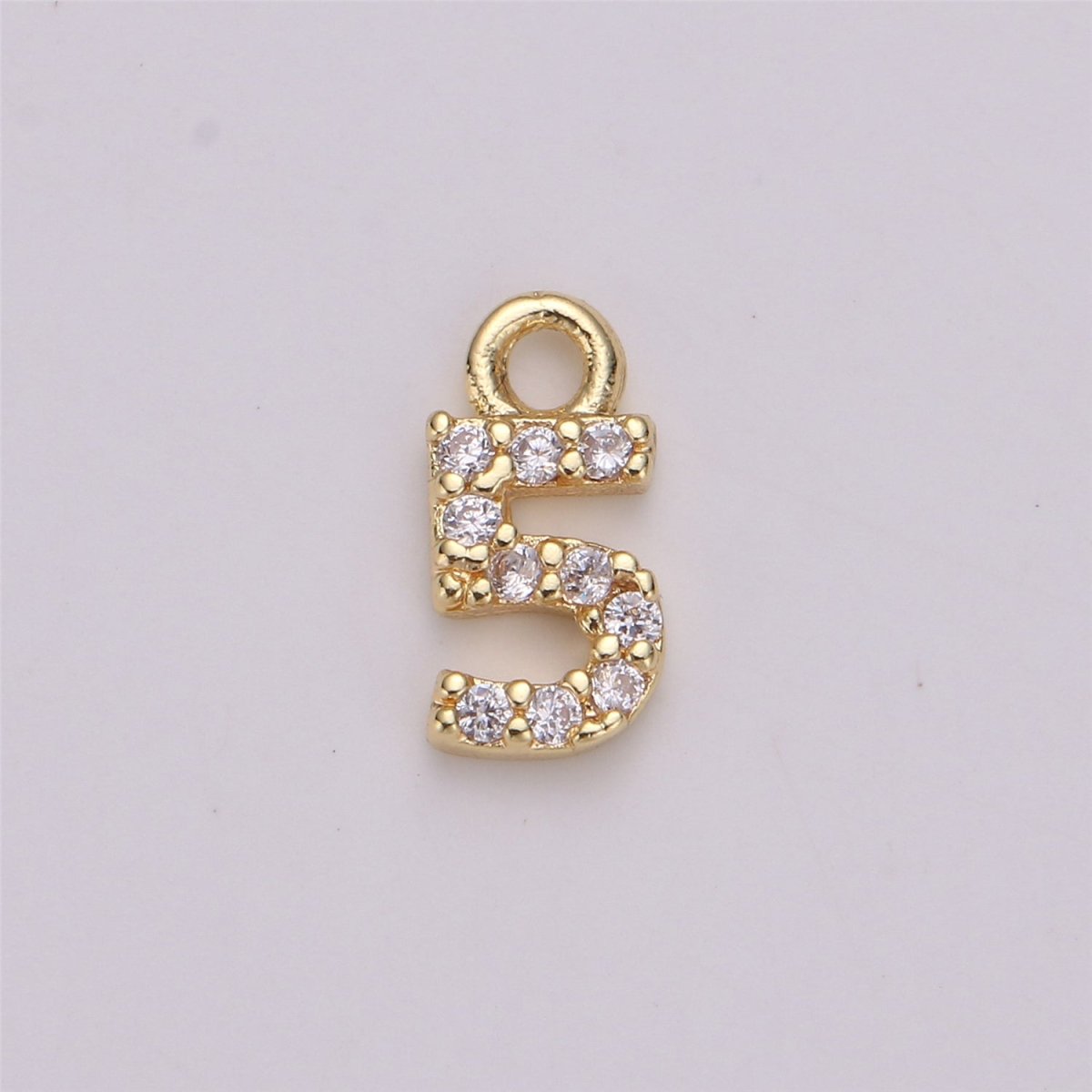 18K Gold Filled Number Charm Micro Pave numbers Gold arabic numerals charms for Bracelet Necklace Earring Charm Jewelry Making Supply M-021-M-042 - DLUXCA