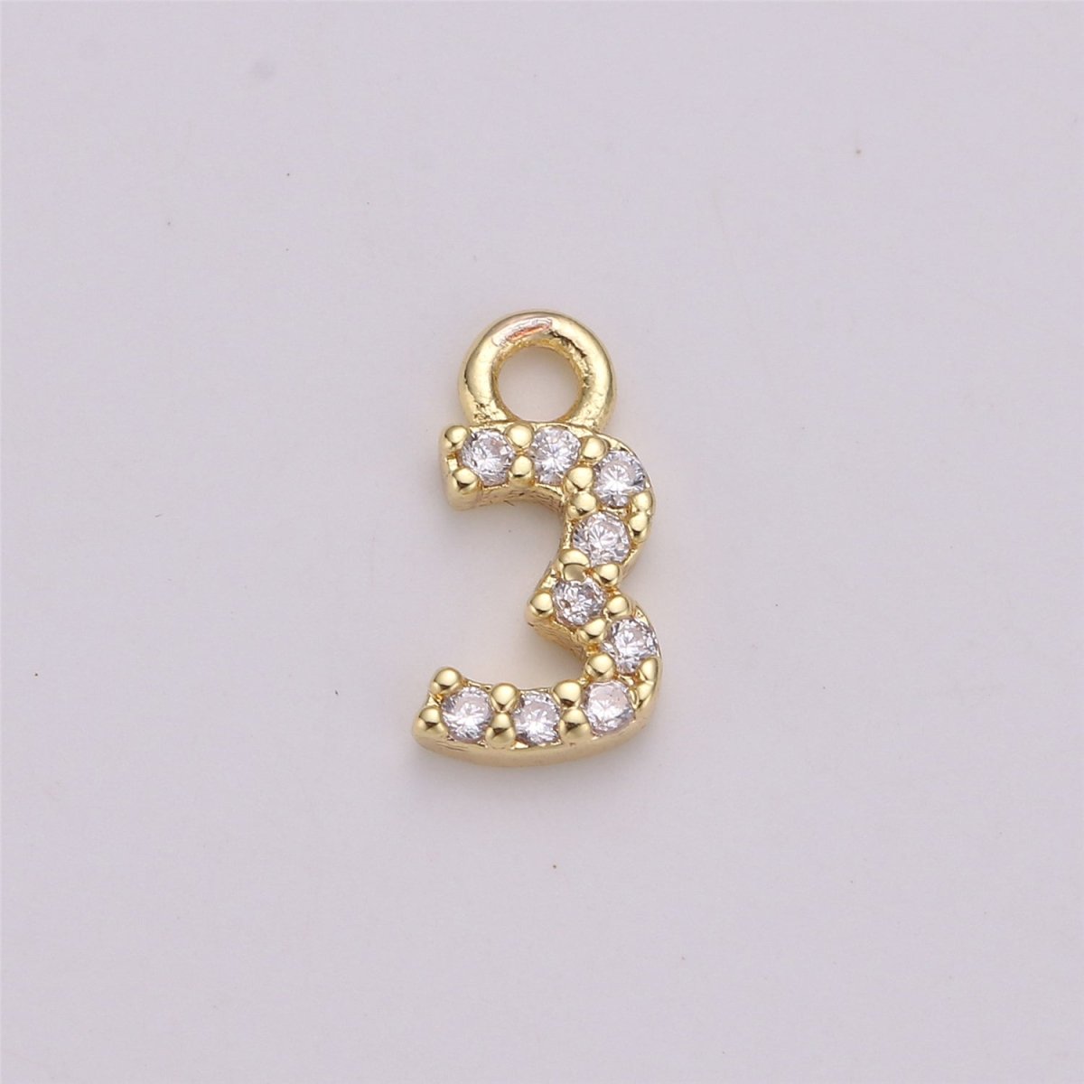 18K Gold Filled Number Charm Micro Pave numbers Gold arabic numerals charms for Bracelet Necklace Earring Charm Jewelry Making Supply M-021-M-042 - DLUXCA