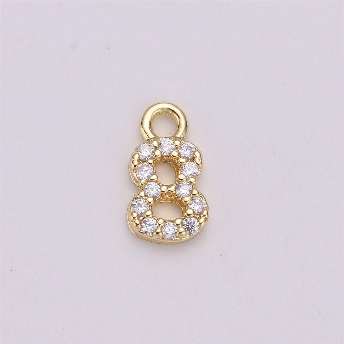 18K Gold Filled Number Charm Micro Pave numbers Gold arabic numerals charms for Bracelet Necklace Earring Charm Jewelry Making Supply M-021-M-042 - DLUXCA