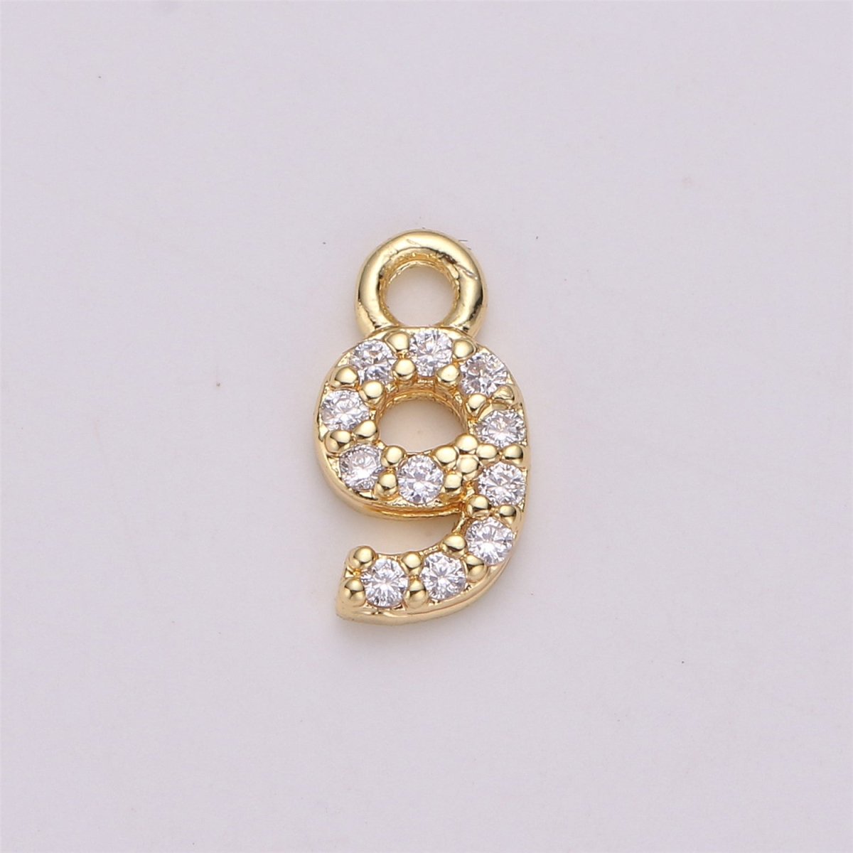 18K Gold Filled Number Charm Micro Pave numbers Gold arabic numerals charms for Bracelet Necklace Earring Charm Jewelry Making Supply M-021-M-042 - DLUXCA