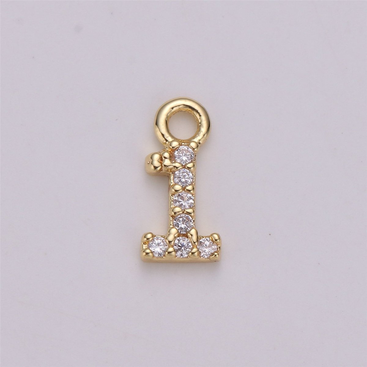 18K Gold Filled Number Charm Micro Pave numbers Gold arabic numerals charms for Bracelet Necklace Earring Charm Jewelry Making Supply M-021-M-042 - DLUXCA