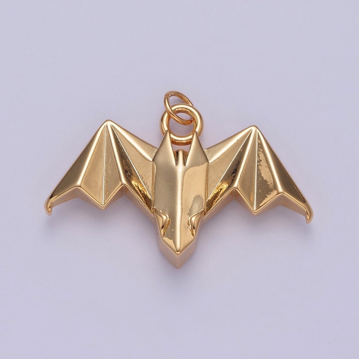 18K Gold Filled Origami Bat Halloween Nocturnal Animal Charm | X-080 - DLUXCA