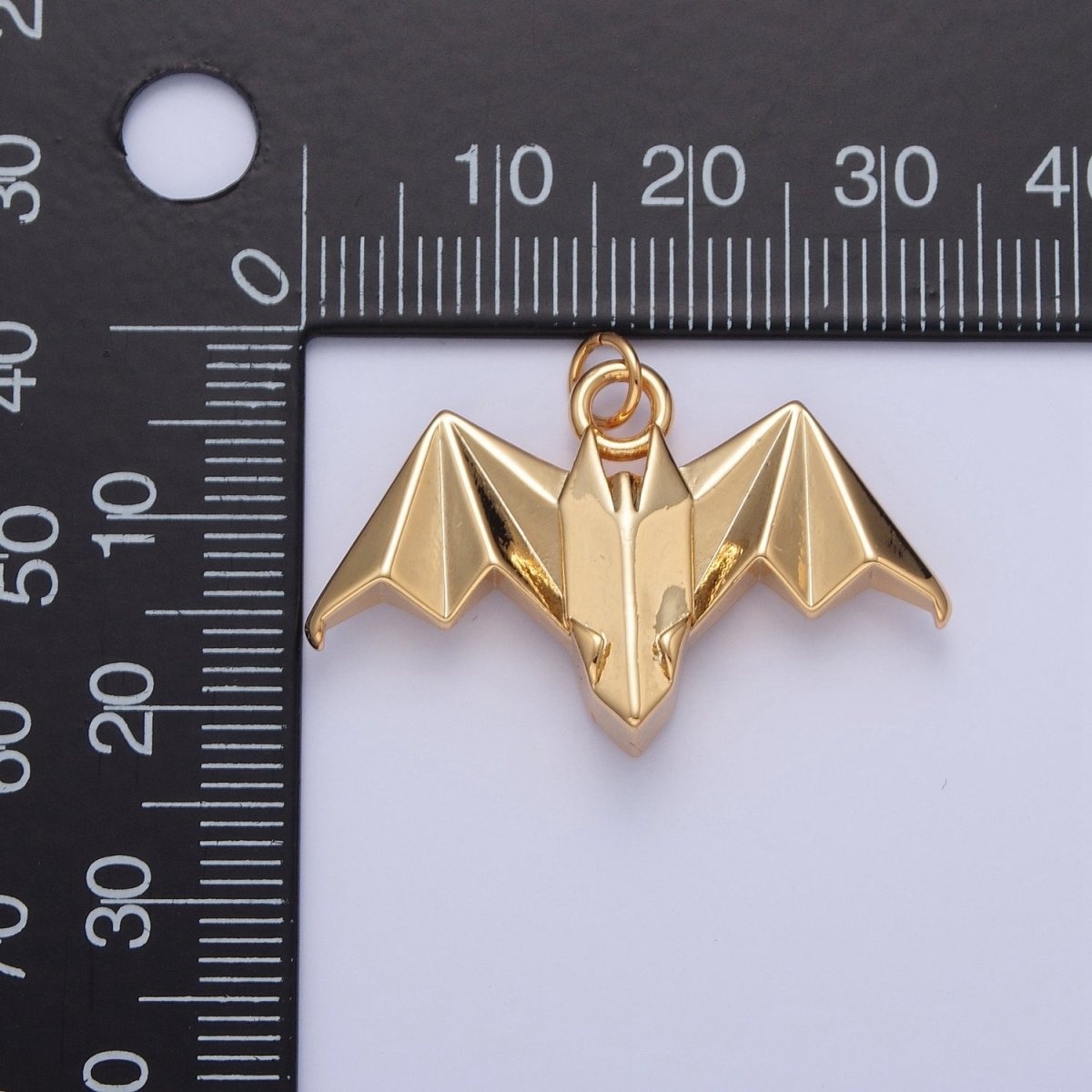 18K Gold Filled Origami Bat Halloween Nocturnal Animal Charm | X-080 - DLUXCA