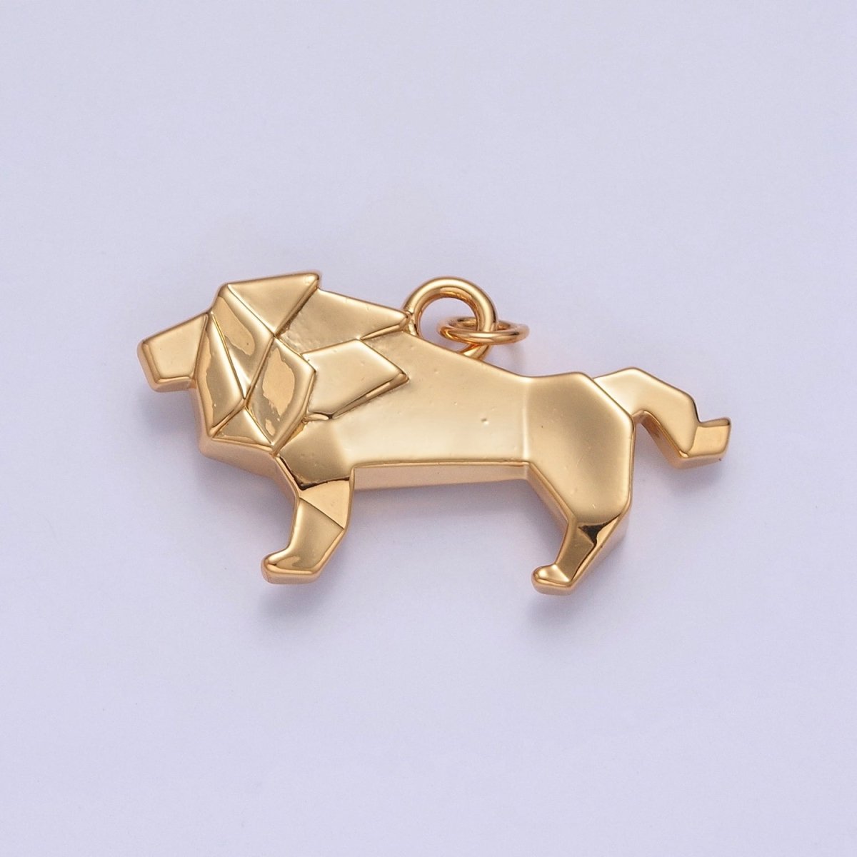 18K Gold Filled Origami Lion Wild Safari Jungle Animal Charm | X-078 - DLUXCA