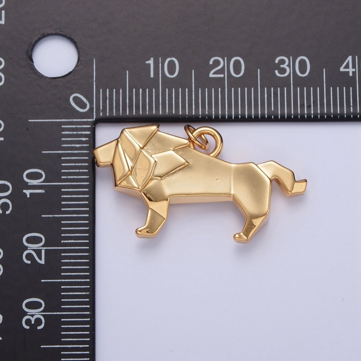 18K Gold Filled Origami Lion Wild Safari Jungle Animal Charm | X-078 - DLUXCA