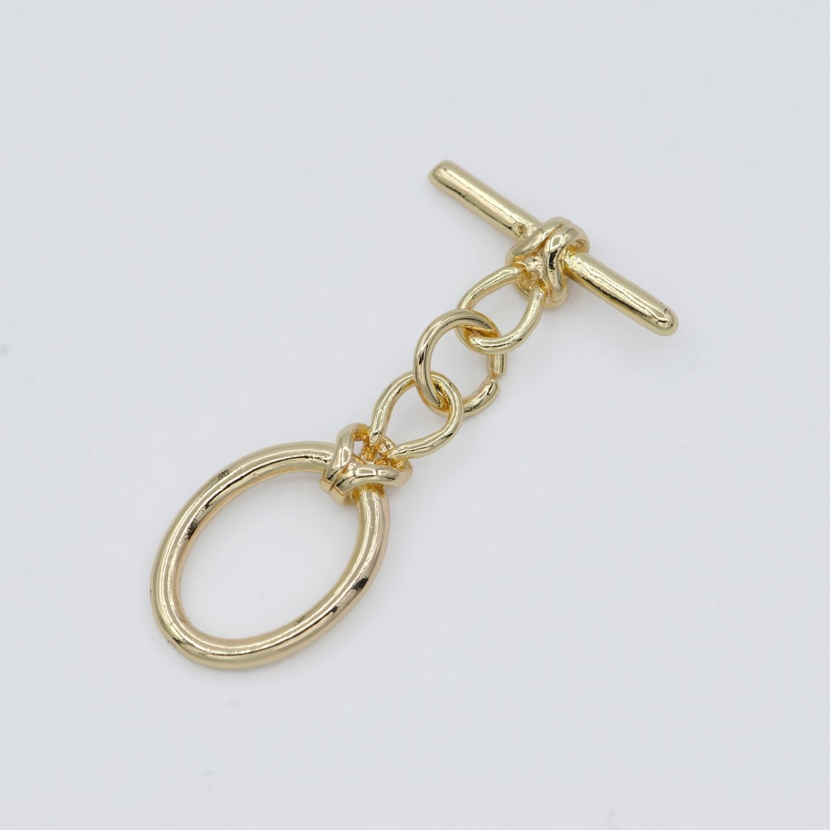 18K Gold Filled Oval Toggle Clasp DIY Jewelry Making For Necklace Bracelet Anklet L-309 - DLUXCA