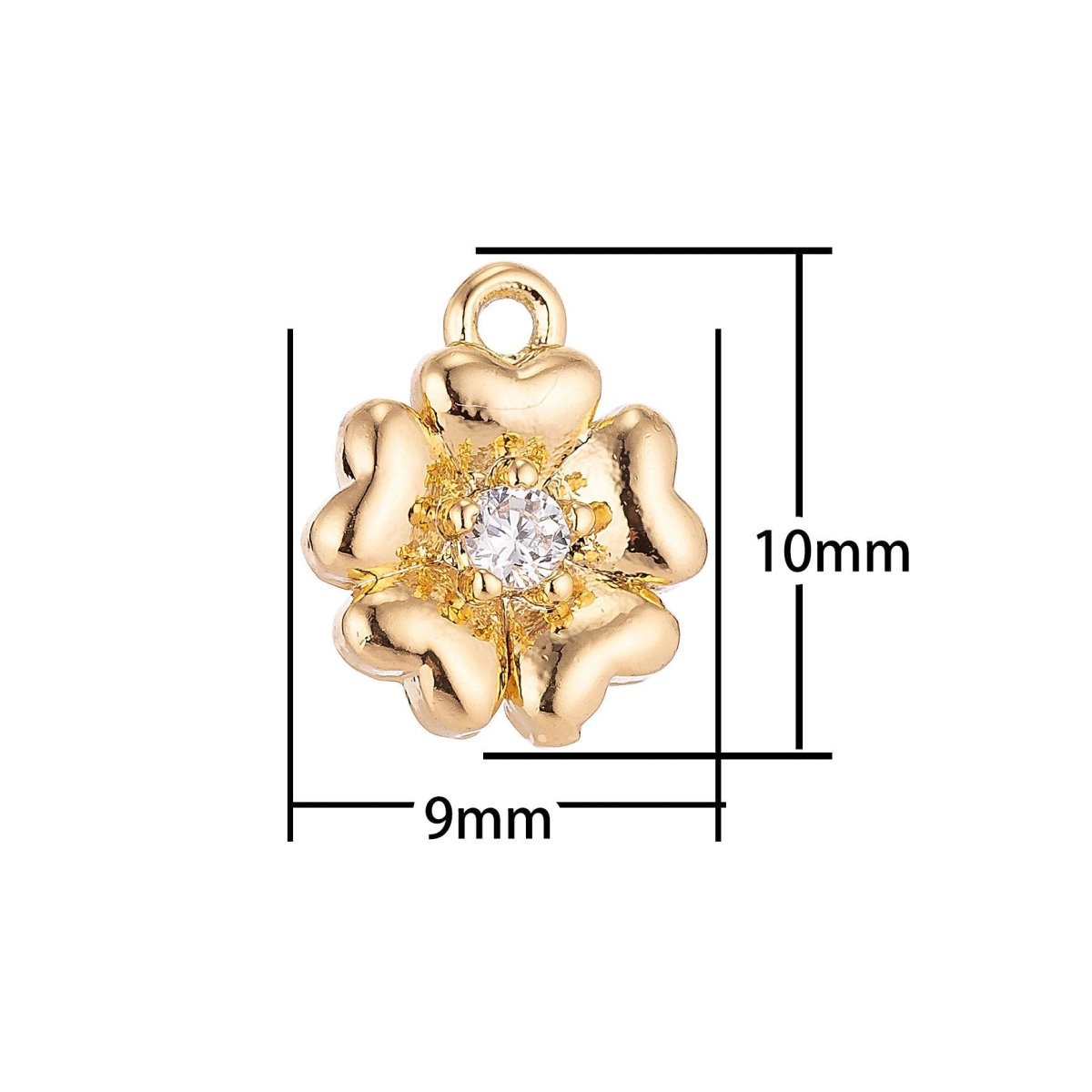 18K Gold Filled Petals Flower Cubic Zirconia Pendant Earring C-013 - DLUXCA