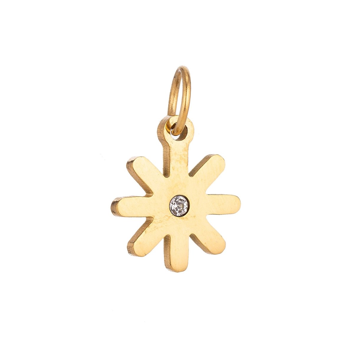18K Gold Filled Pretty Feminine Daisy Flower Cubic Zirconia Bracelet Charm Necklace Pendant Findings for Jewelry Making E-643 - DLUXCA
