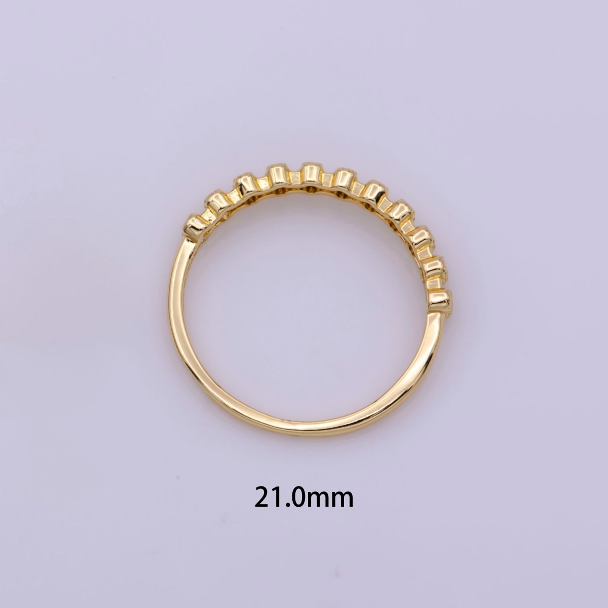 18k gold Filled Ring Micro Pave Cz Cubic Zirconia Gold Band Minimalist Jewelry Stackable U-010~U-013 - DLUXCA