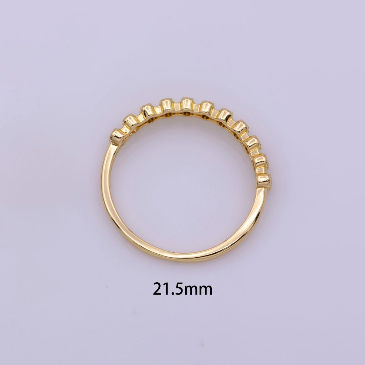 18k gold Filled Ring Micro Pave Cz Cubic Zirconia Gold Band Minimalist Jewelry Stackable U-010~U-013 - DLUXCA