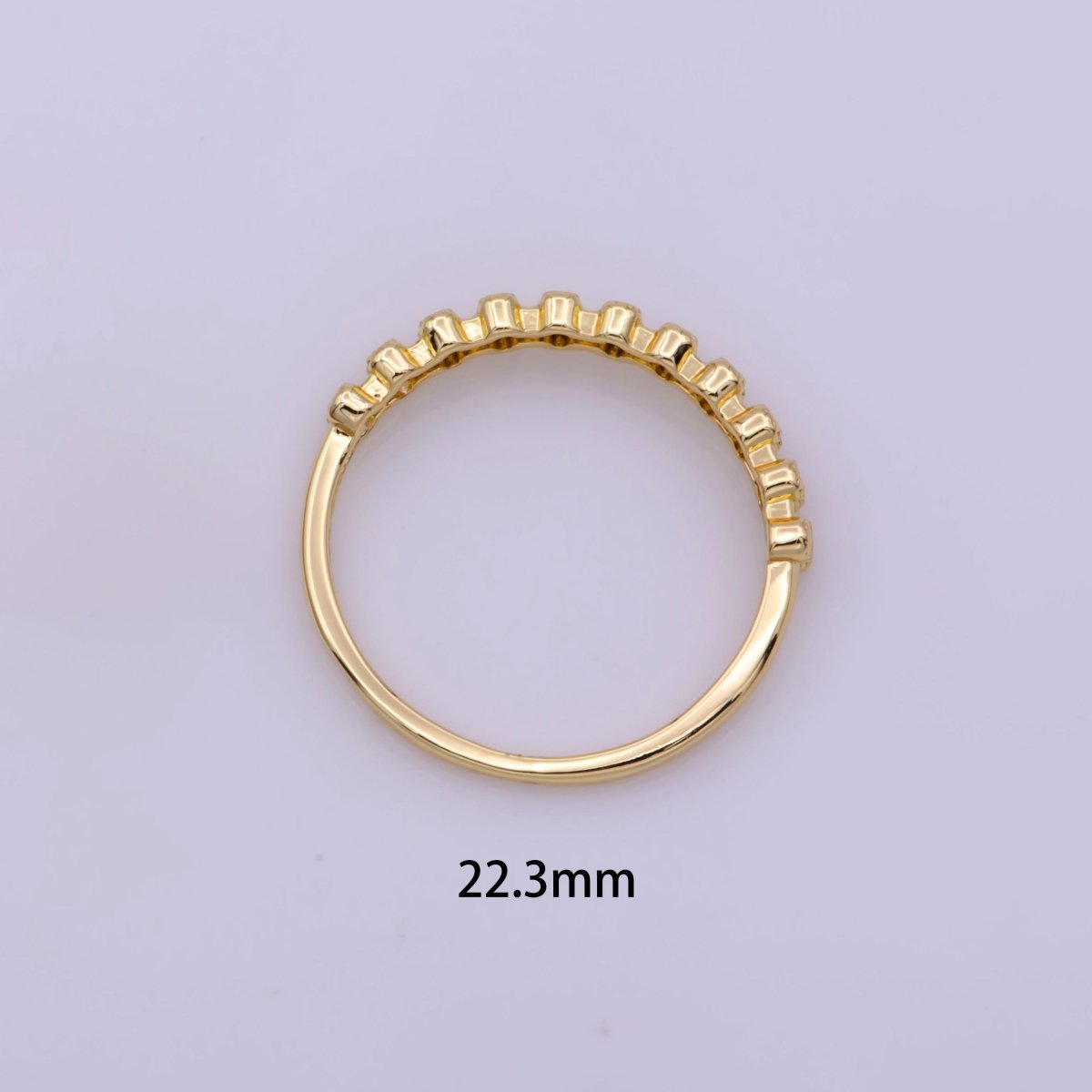 18k gold Filled Ring Micro Pave Cz Cubic Zirconia Gold Band Minimalist Jewelry Stackable U-010~U-013 - DLUXCA