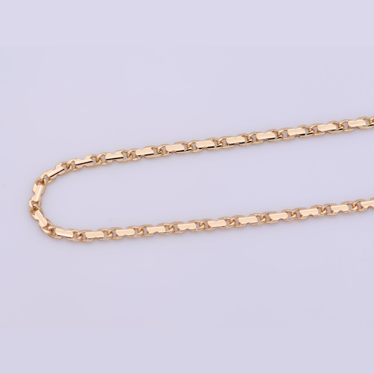 18K Gold Filled Scroll Chain Necklace, 18 Inch Scroll Finished Chain For Jewelry Making, Dainty 2.5mm Designed Necklace w/ Spring Ring | CN-385 Clearance Pricing - DLUXCA