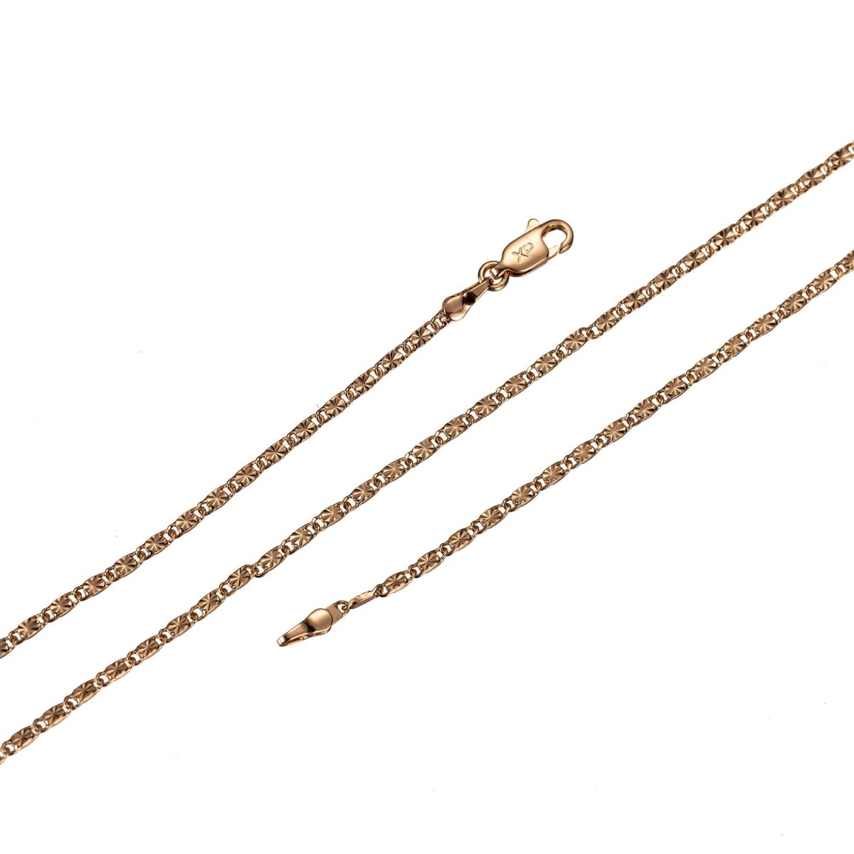 18K Gold Filled Scroll Chain Necklace, 23.5 inch Designed Necklace For Jewelry Making, Dainty 1.7mm Designed Necklace w/ Spring Ring | CN-412 Clearance Pricing - DLUXCA
