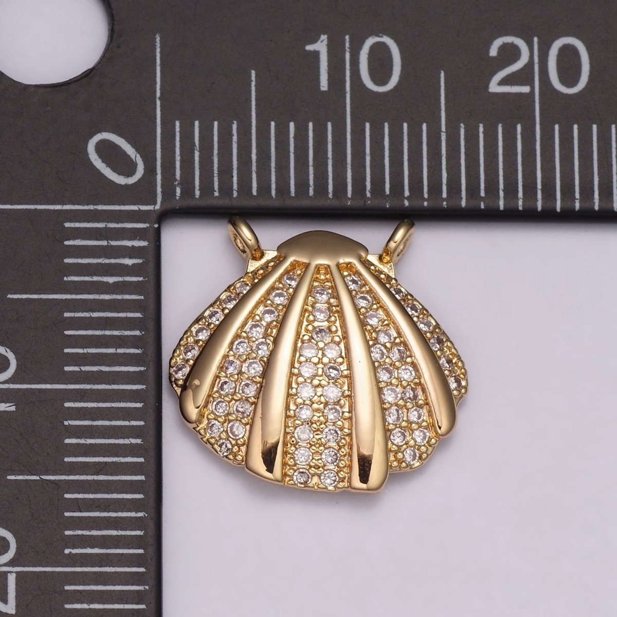 18K Gold Filled Sea Shell Charm connector Seashell Link Connector Bracelet Necklace, Beach Jewelry Inspired N-084 - DLUXCA
