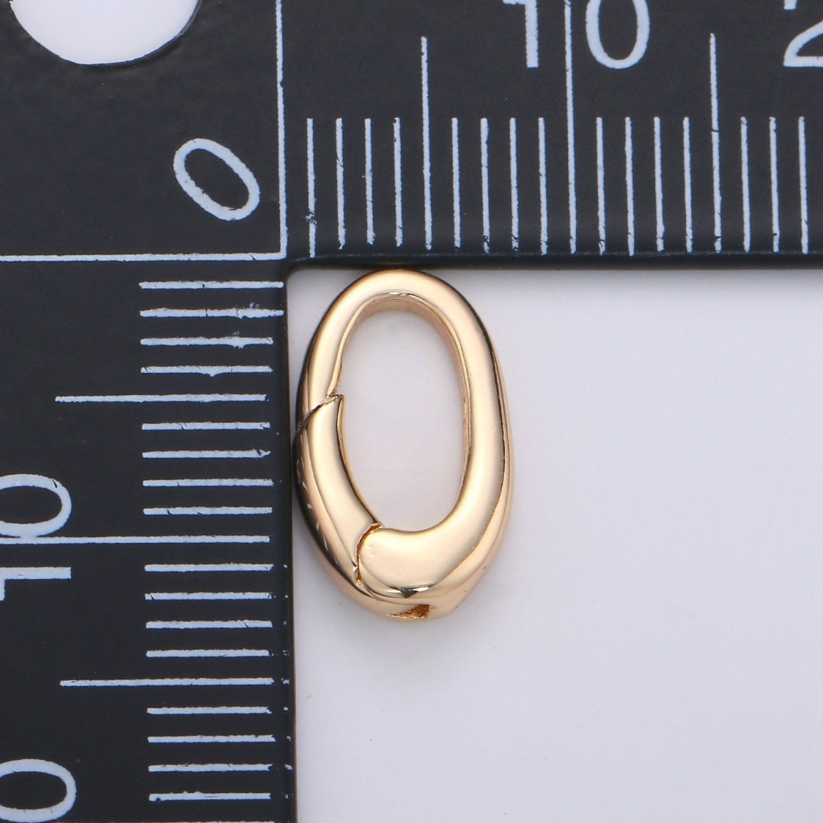 18k Gold Filled Small Push Gate Oval Clasp, Spring gate Clasp, 13x8mm WHOLESALE Supply L-007 - DLUXCA