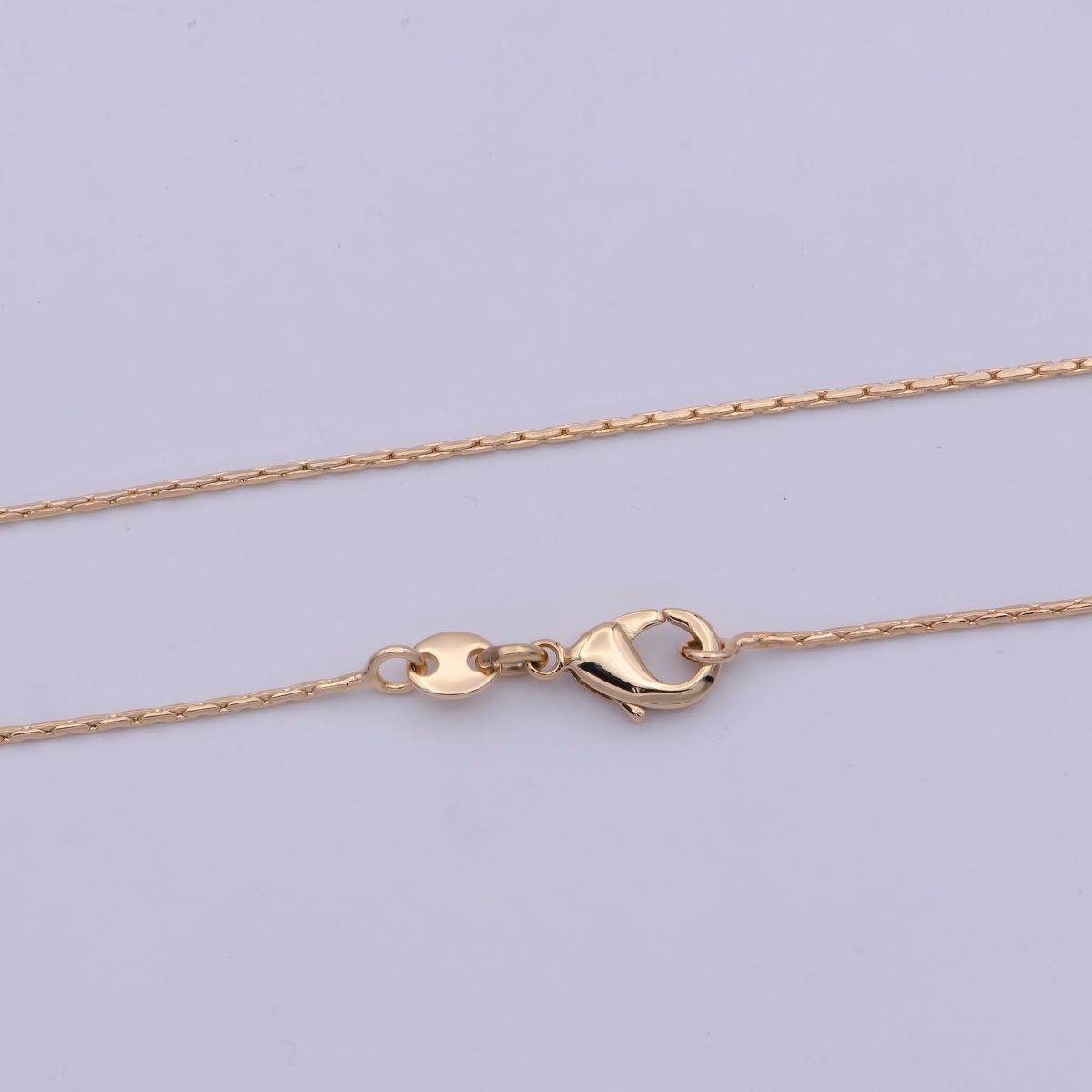 18K Gold Filled Snake Chain, 0.7mm Gold Designed Chain 18 Inches Ready To Wear Necklace w/ Lobster Clasps | WA-476 Clearance Pricing - DLUXCA