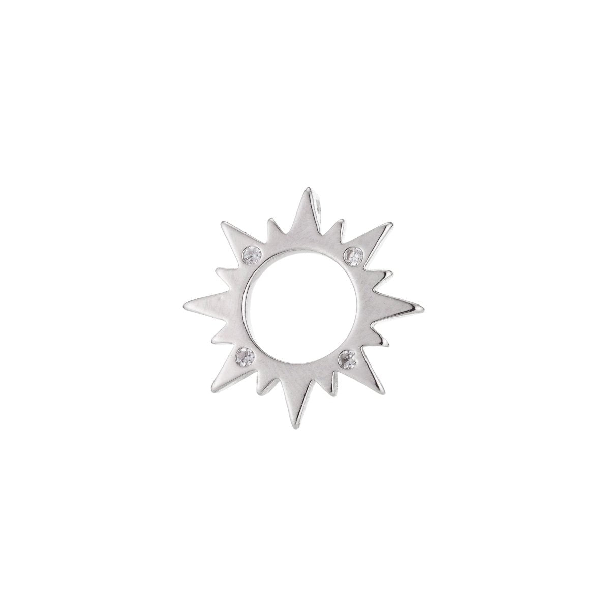 18k Gold Filled Sun Charm Pendant, Dainty Sun Burst Pendant SunBurst Necklace Earring Charm Pendant, SUPP-57-59/K-57-59 - DLUXCA