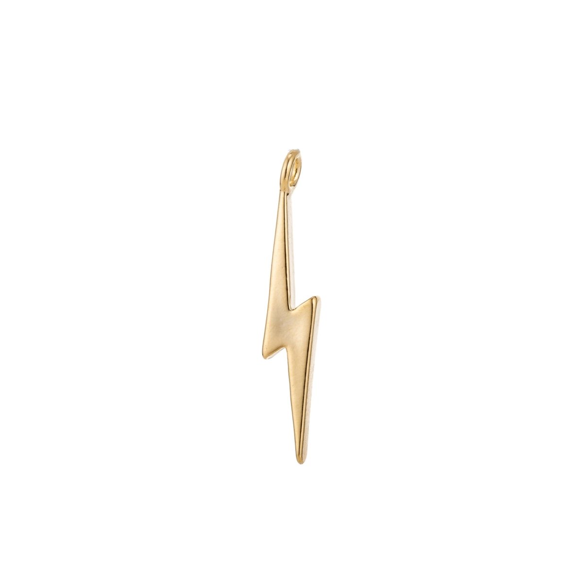 18K Gold Filled Teeny Tiny Lightning Bold Charms - 22mm x 4mm electric thunder storm bolt earring necklace jewelry supplies C-294 - DLUXCA