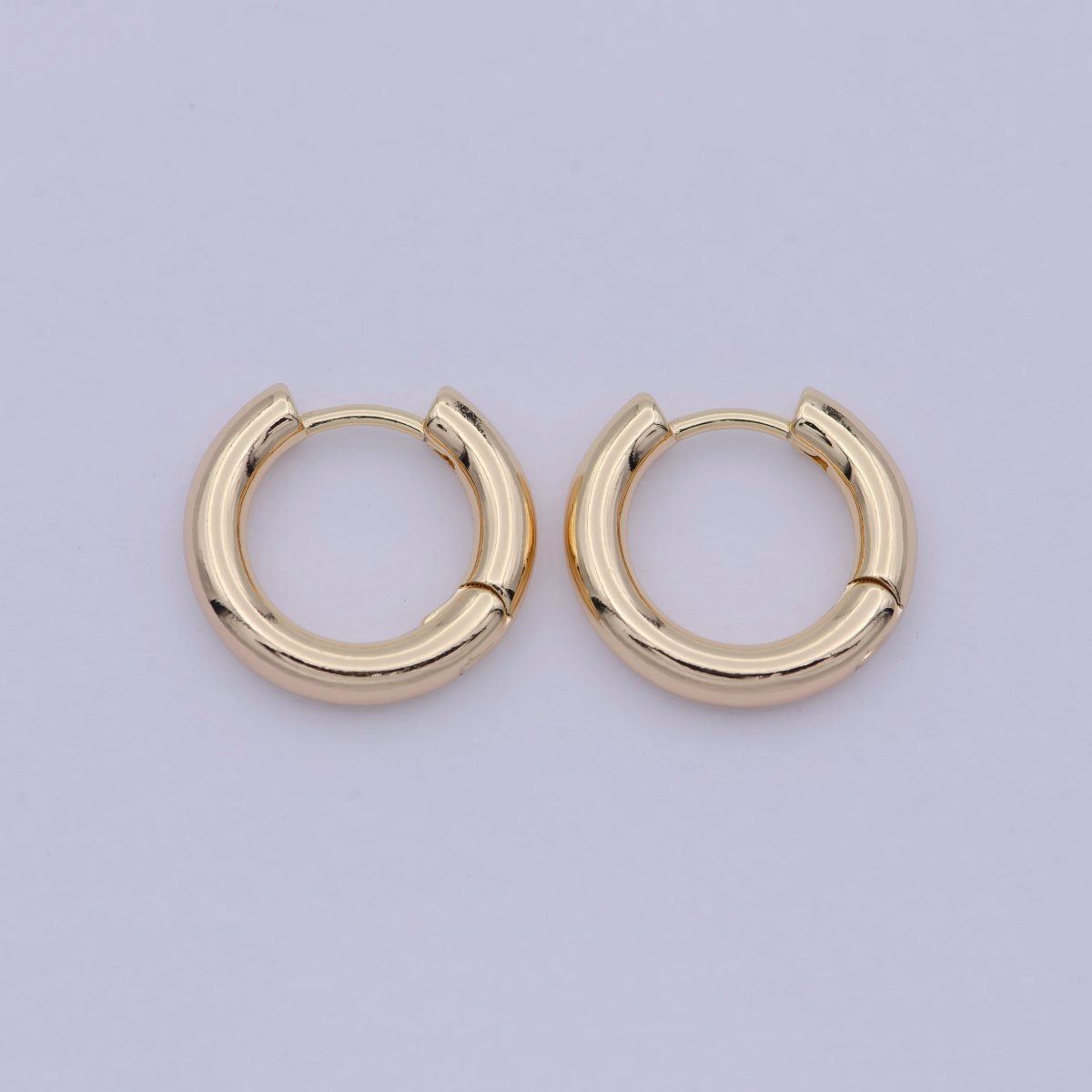 18k Gold Filled Thin Mini Ear Huggie Hoop Earrings, GOLD cartilage hoops Earring Hypoallergenic T-242 - DLUXCA