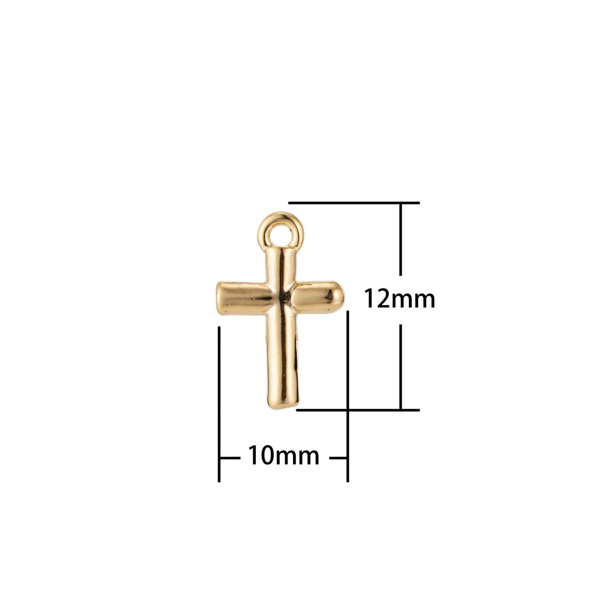 18k Gold Filled Tiny Dainty Small Cross Charm Simple Cross for Bracelet Necklace Earring Charm Jewelry Making AC-1140 - DLUXCA