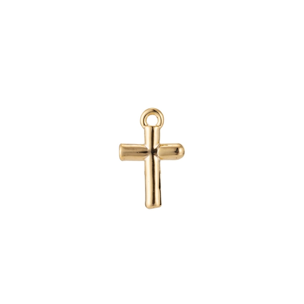 18k Gold Filled Tiny Dainty Small Cross Charm Simple Cross for Bracelet Necklace Earring Charm Jewelry Making AC-1140 - DLUXCA