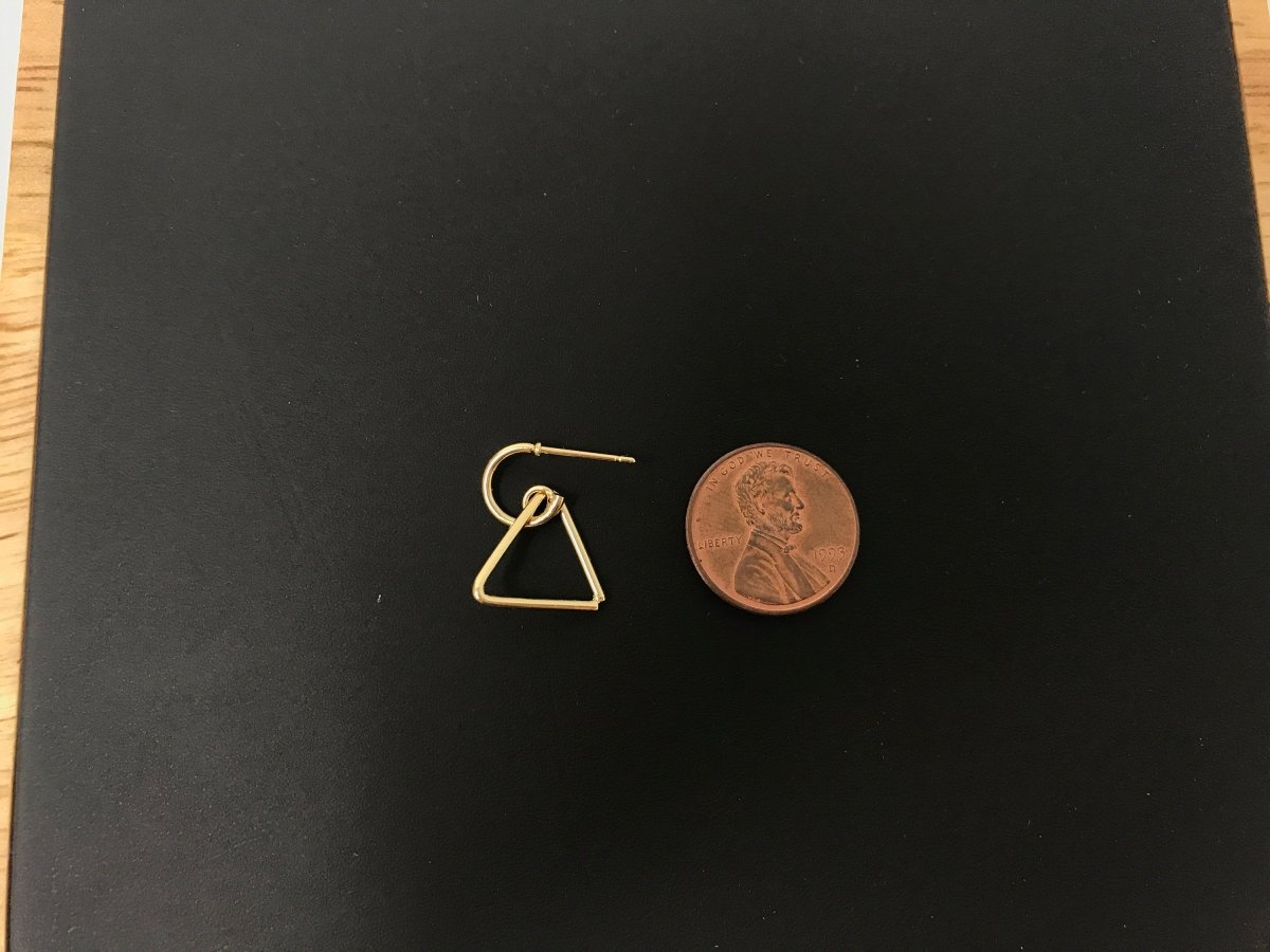 18k Gold Filled Triangle Earrings Post, Handmade Stud Earrings, Geometric Earring Making Findings for Jewelry Making Supplies K-019 - DLUXCA