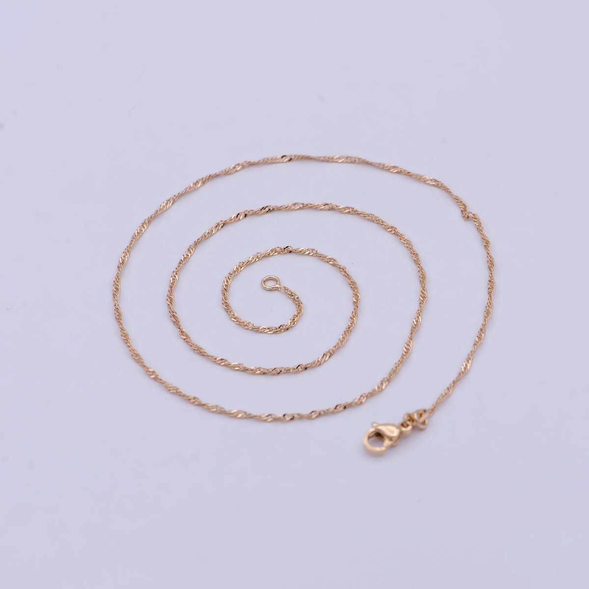 18k Gold Filled Twisted Singapore Chain Necklace, Gold Chain Necklace Layer Dainty Necklace | WA-762 Clearance Pricing - DLUXCA