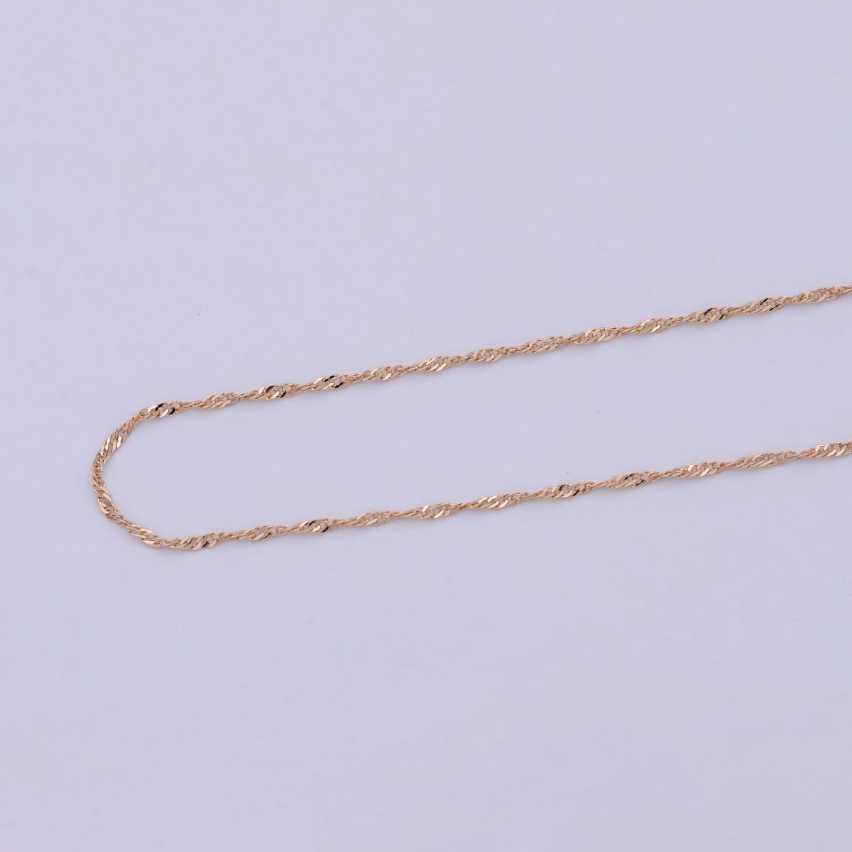 18k Gold Filled Twisted Singapore Chain Necklace, Gold Chain Necklace Layer Dainty Necklace | WA-762 Clearance Pricing - DLUXCA