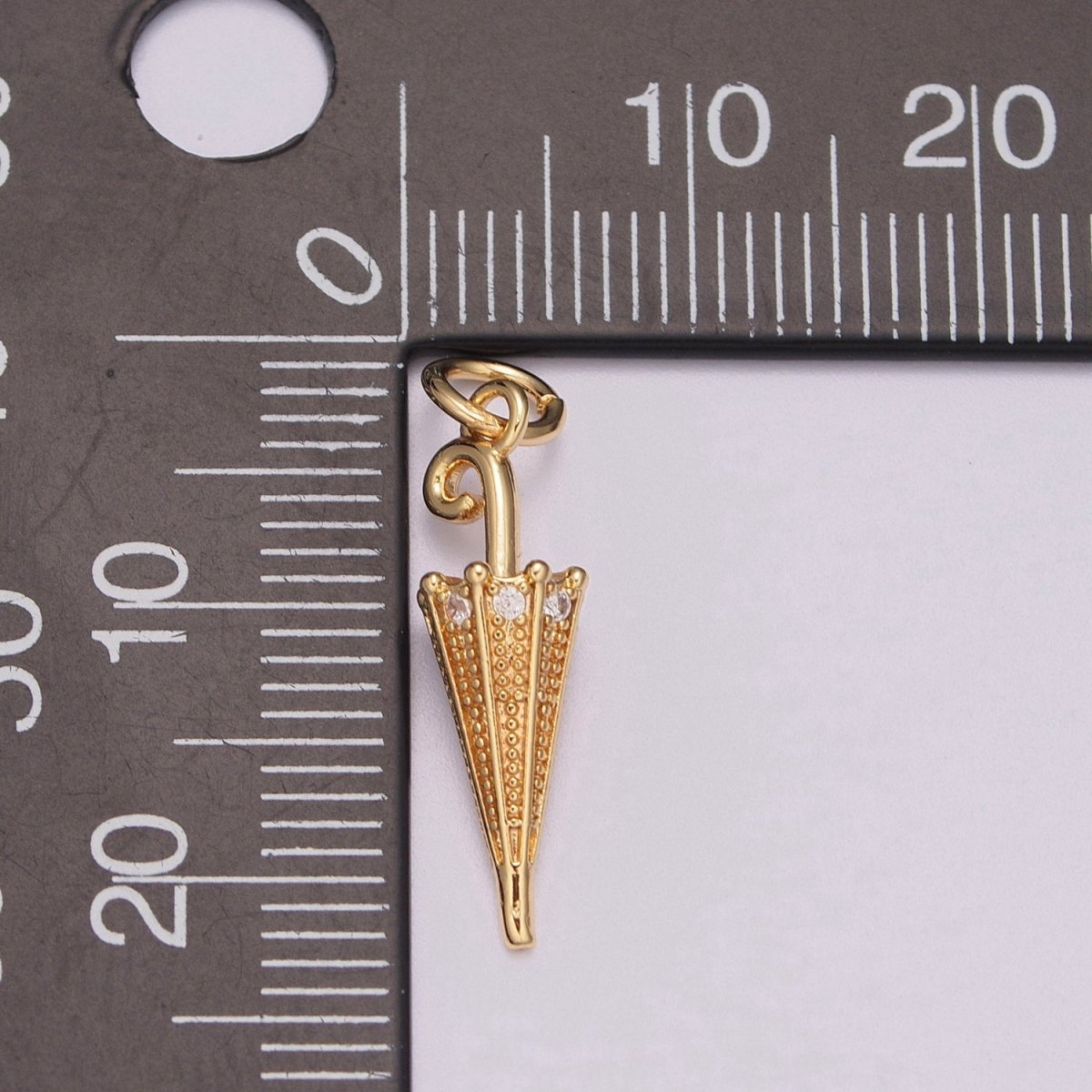 18k Gold Filled Umbrella Charm Small Umbrella Necklace Bracelet Pendant DIY Jewelry Findings M-772 - DLUXCA