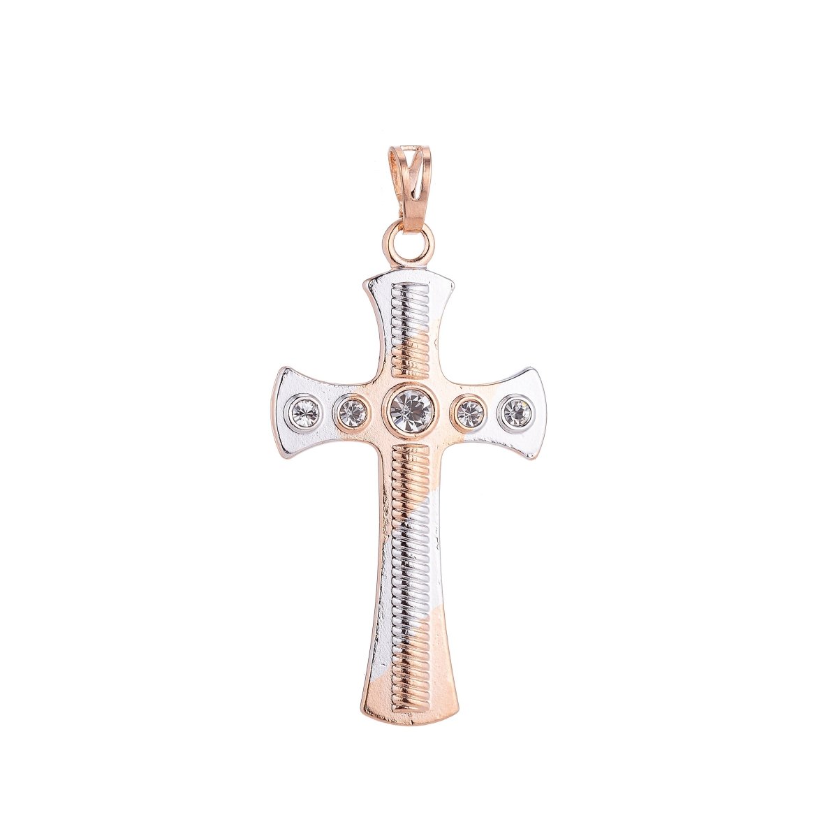 18K Gold Filled Victorian Cross Pendant Multi Color Charm for Necklace Jewelry making - DLUXCA