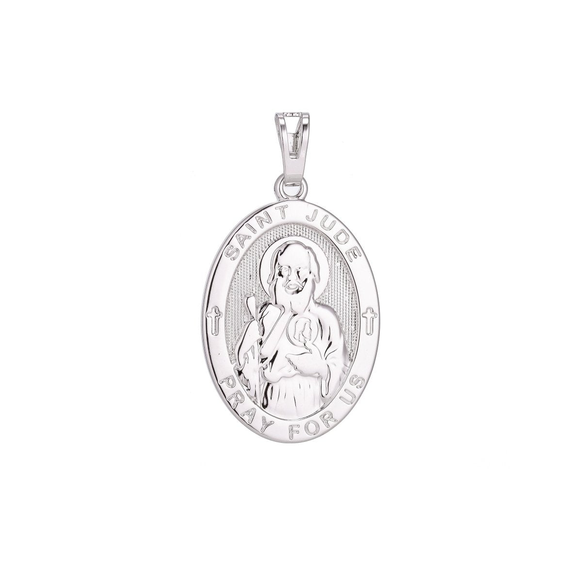 18K Gold Filled / White Gold Saint Jude Medal Pendant for Hope & Impossible Cause Religious Amulet charm for Necklace Jewelry Making H-282 - DLUXCA