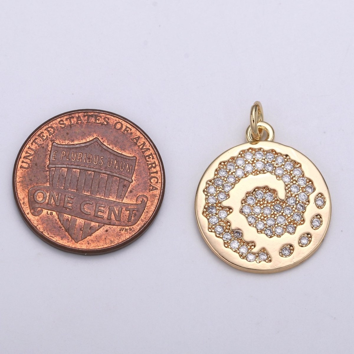18K Gold Filled Wind Coin Charm E-096 - DLUXCA