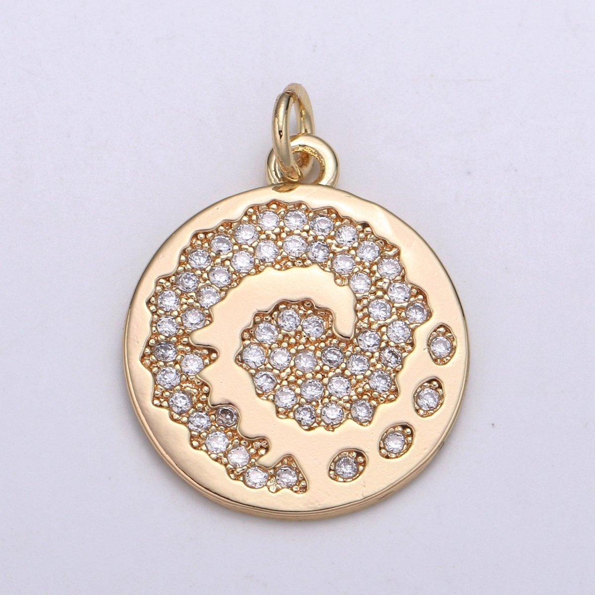 18K Gold Filled Wind Coin Charm E-096 - DLUXCA