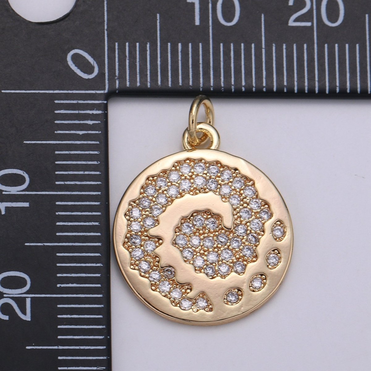 18K Gold Filled Wind Coin Charm E-096 - DLUXCA