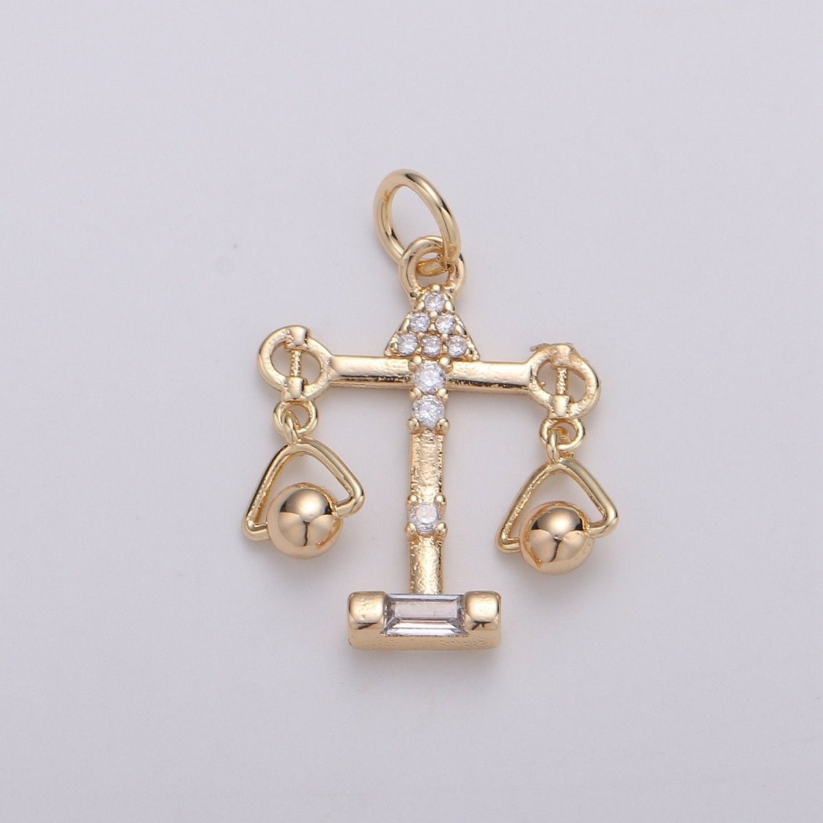 18k Gold Filled Zodiac Sign Charm, Dainty Libra Scales Sign Astrology Pendant Charm for Necklace Earring Supply D-740 - DLUXCA