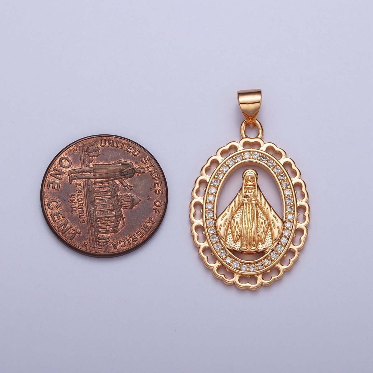 18K Gold Micro Paved CZ Religious Pope Pendant For Jewelry Making H-178 - DLUXCA