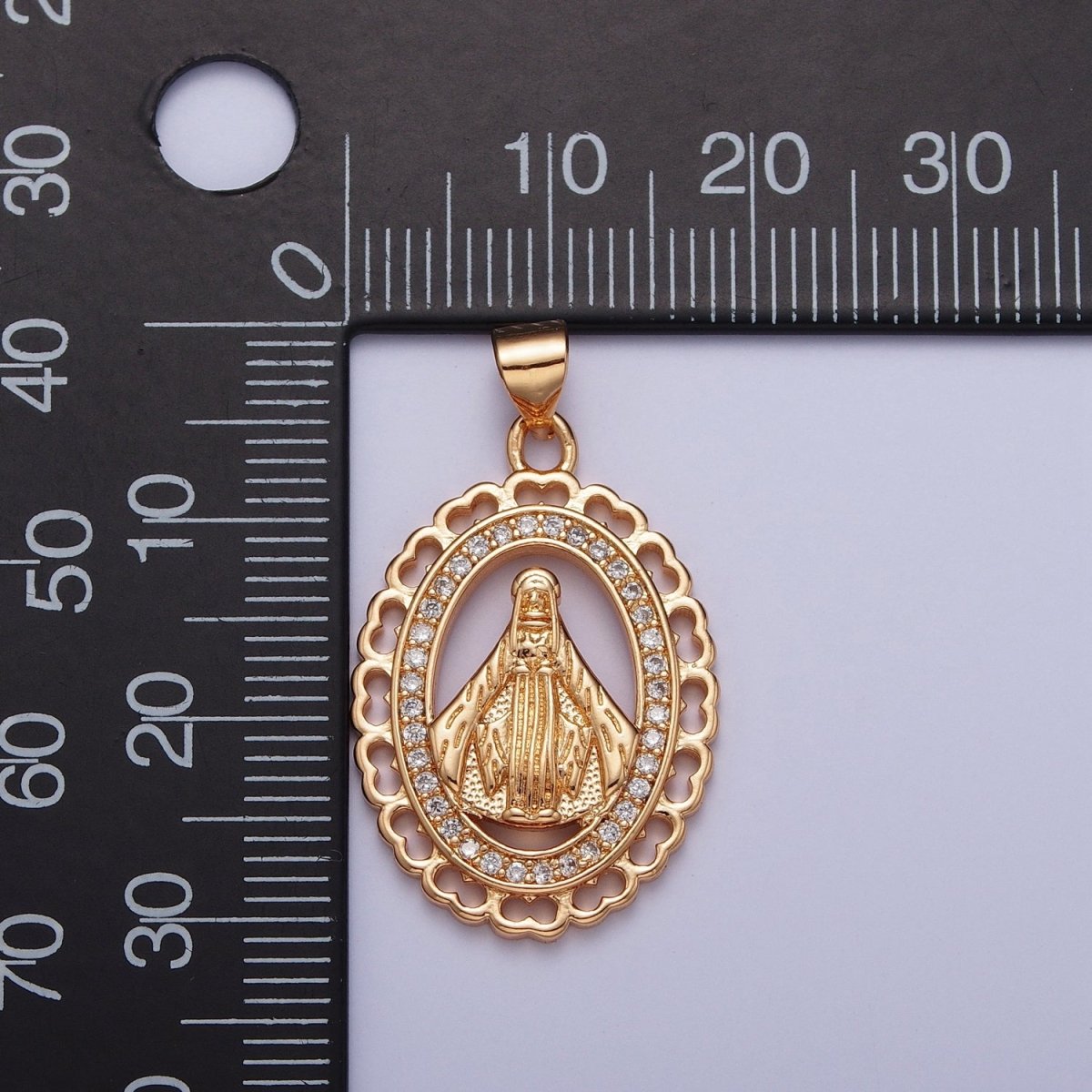 18K Gold Micro Paved CZ Religious Pope Pendant For Jewelry Making H-178 - DLUXCA