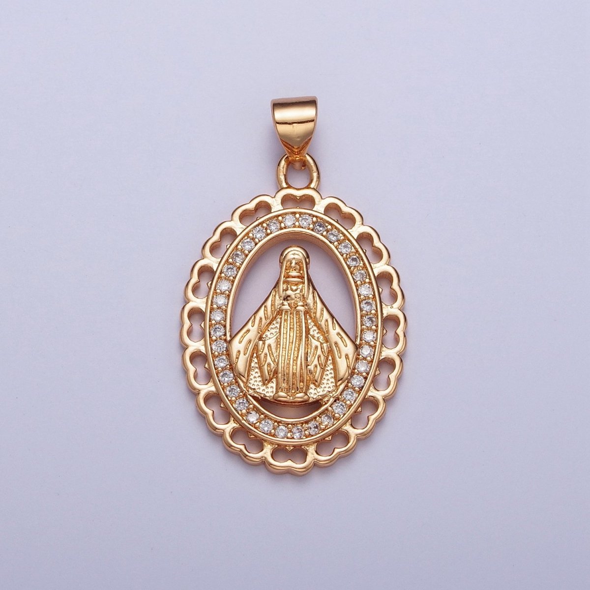 18K Gold Micro Paved CZ Religious Pope Pendant For Jewelry Making H-178 - DLUXCA