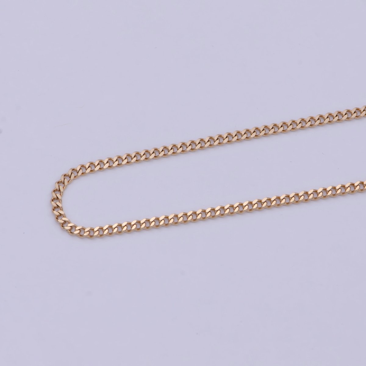 18k Gold Plated Chain, Curb Chain, Cuban Chain Necklace, Stacked Gold Chains, Gold Chain Necklace for Woman, Cuban Link | WA-765 Clearance Pricing - DLUXCA