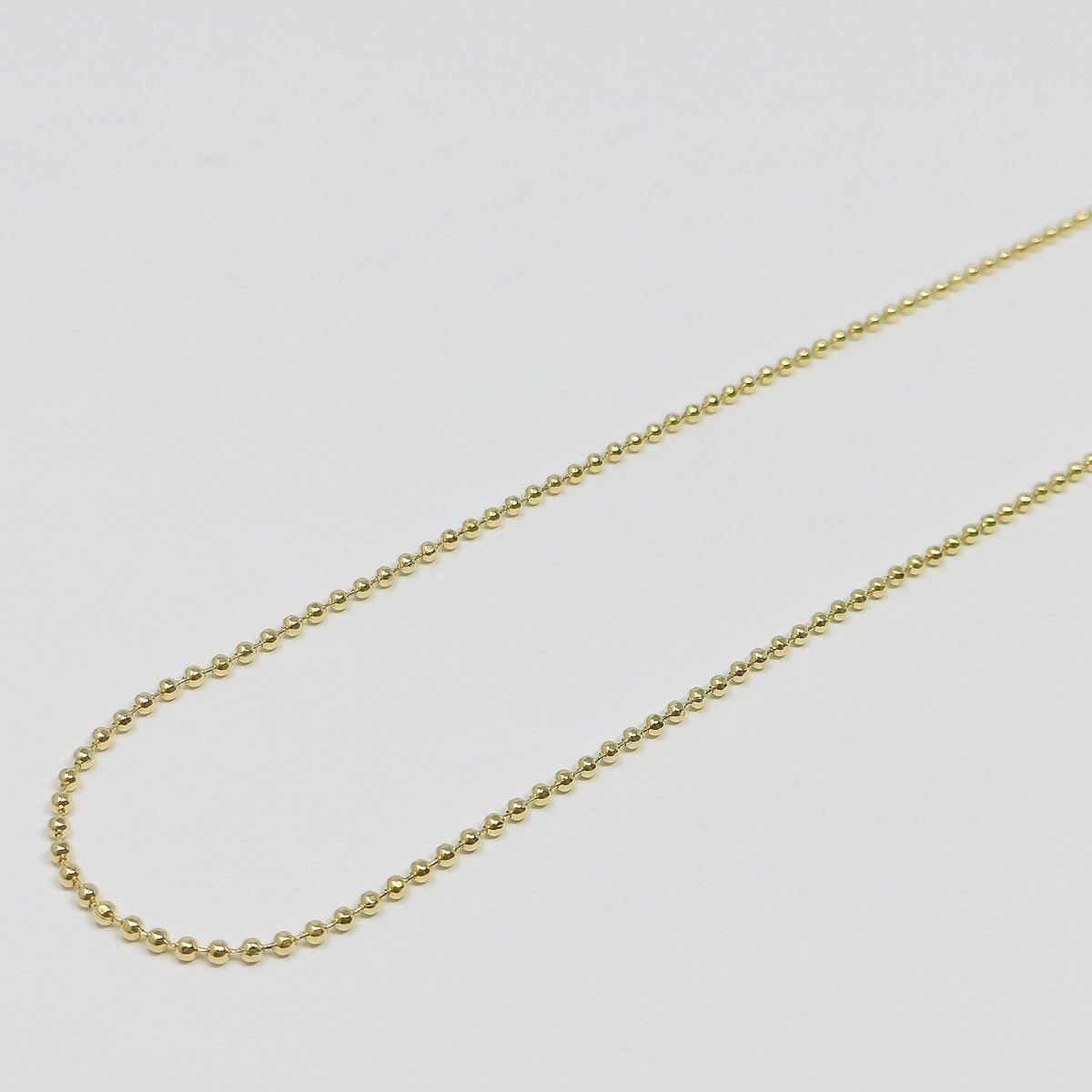 1.8mm Ball Beads, Gold Chain By Yard, Round Beads Chain For DIY Jewelry Making Craft, Necklace Bracelet Anklet Supply Component | ROLL-364 Clearance Pricing - DLUXCA