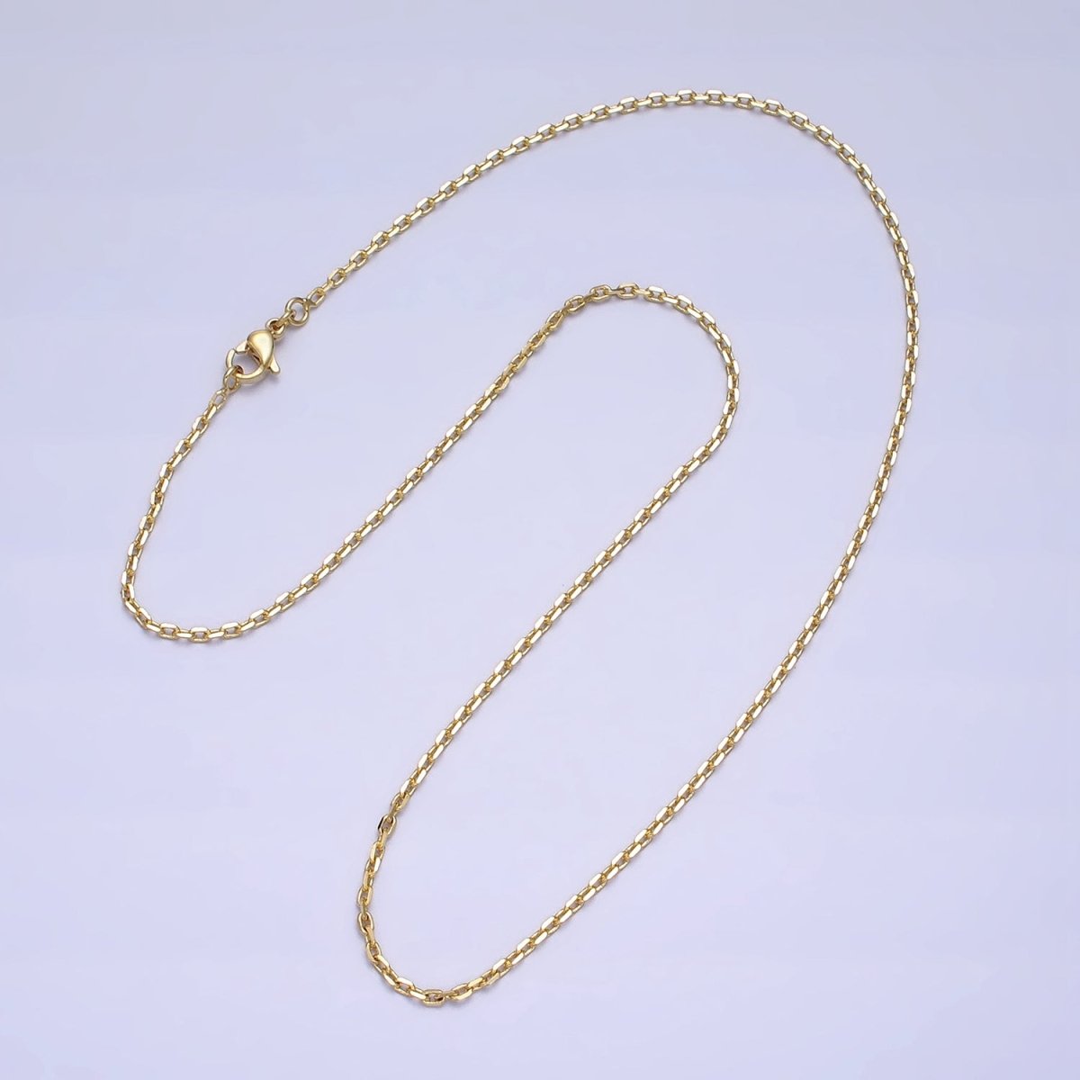 1.8mm Cable Chain necklace Dainty gold Cable Link chain 17.5", 20" chain | WA-1642 WA-1643 Clearance Pricing - DLUXCA