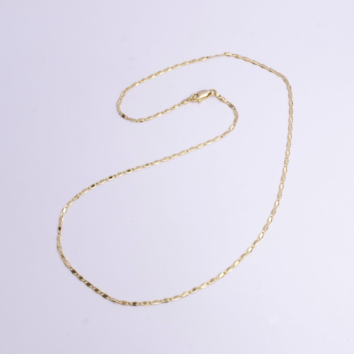 1.8mm Unique Mariner Tilt 18 Inch Layering Chain Necklace | WA-1901 Clearance Pricing - DLUXCA
