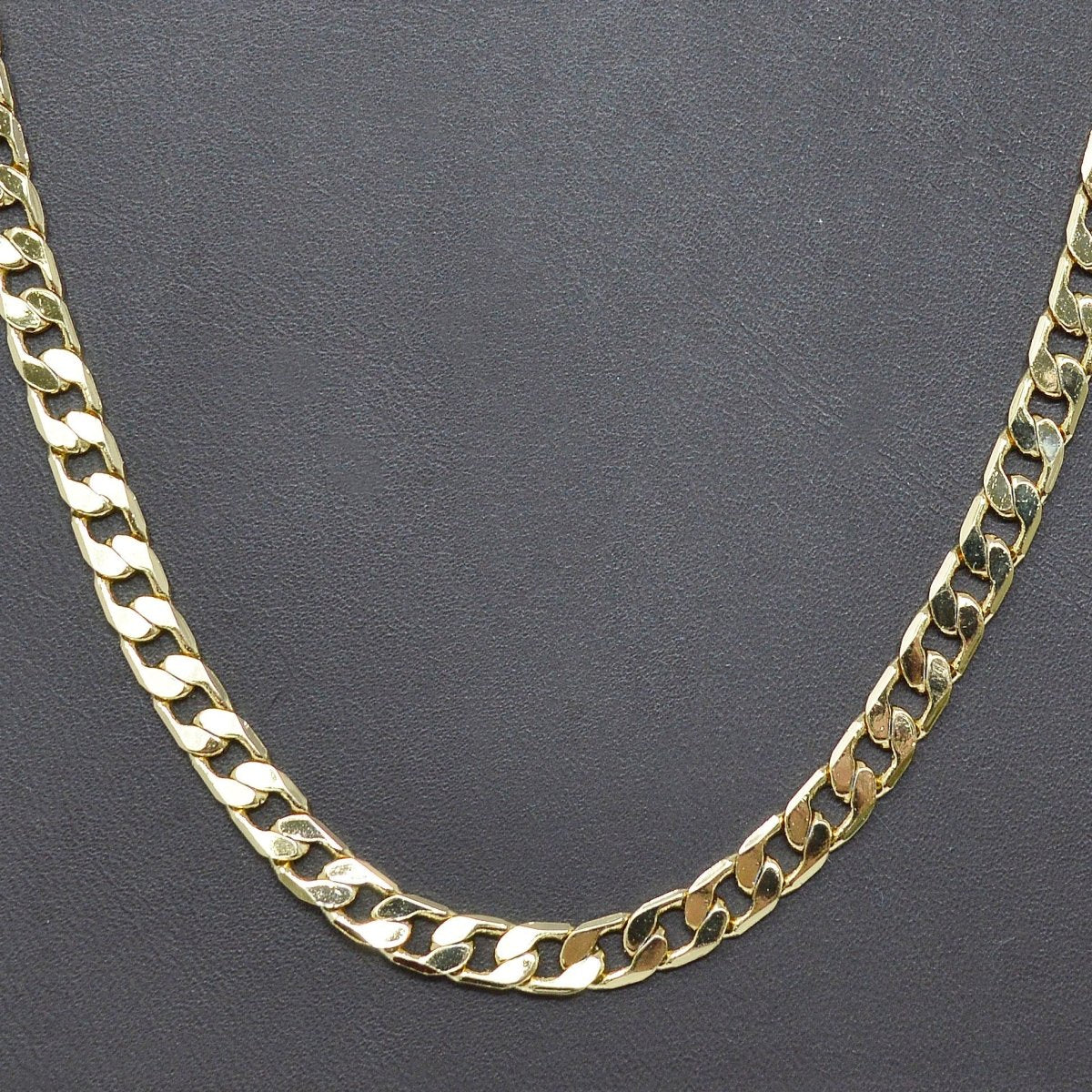 19.5 inch Ready to Use 14K Gold Filled Miami Cuban Curb Necklace Chain, Layering Chain, 5mm Curb Necklace w/ lobster Clasp | CN-1007 - DLUXCA